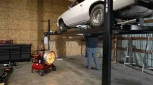SF120 heater inside a service shop