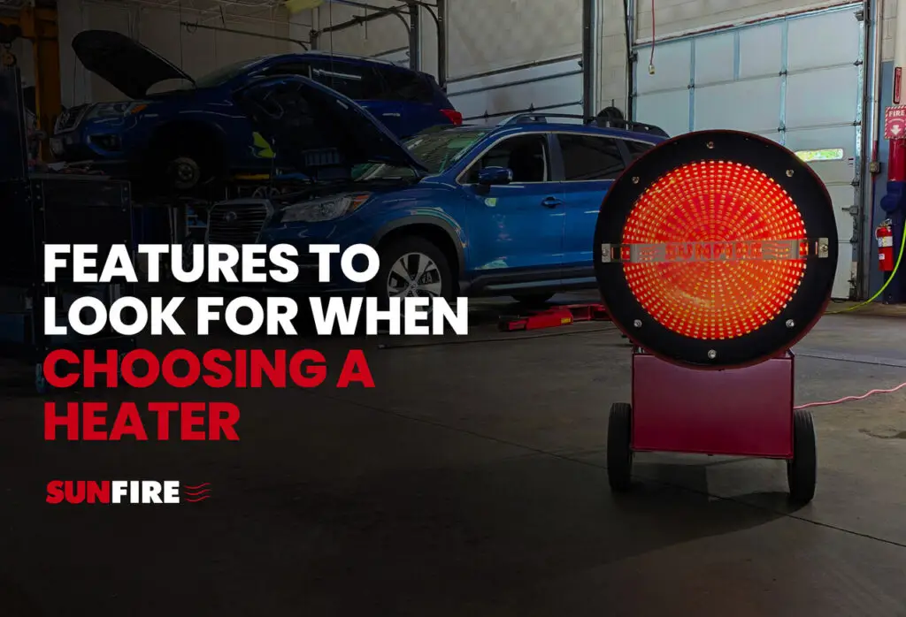 SF150 in a shop showing how to choose the best portable heater