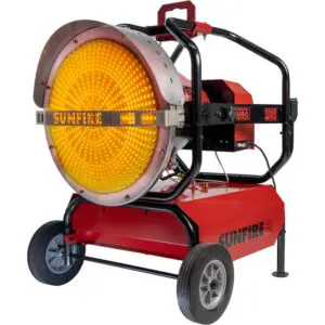 Front angle view of the SunFire SF160 running hot with no smell and no fumes so there will be no headaches.