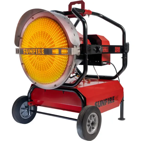 Front angle view of the SunFire SF160 running hot with no smell and no fumes so there will be no headaches.