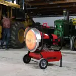SunFire SF160 radiant heater used in agriculture, farm applications when diesel or kerosene portable heat is needed.